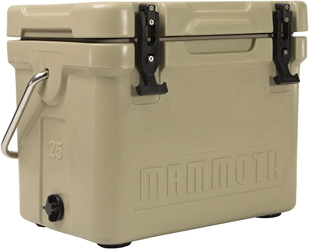 Mammoth Coolers Cruiser Series, Insulated Hard Ice Chest with Durable Double-Walled Rotomolded Construction, Great for On-The-Go Recreational Activities (Cruiser 25, Tan)