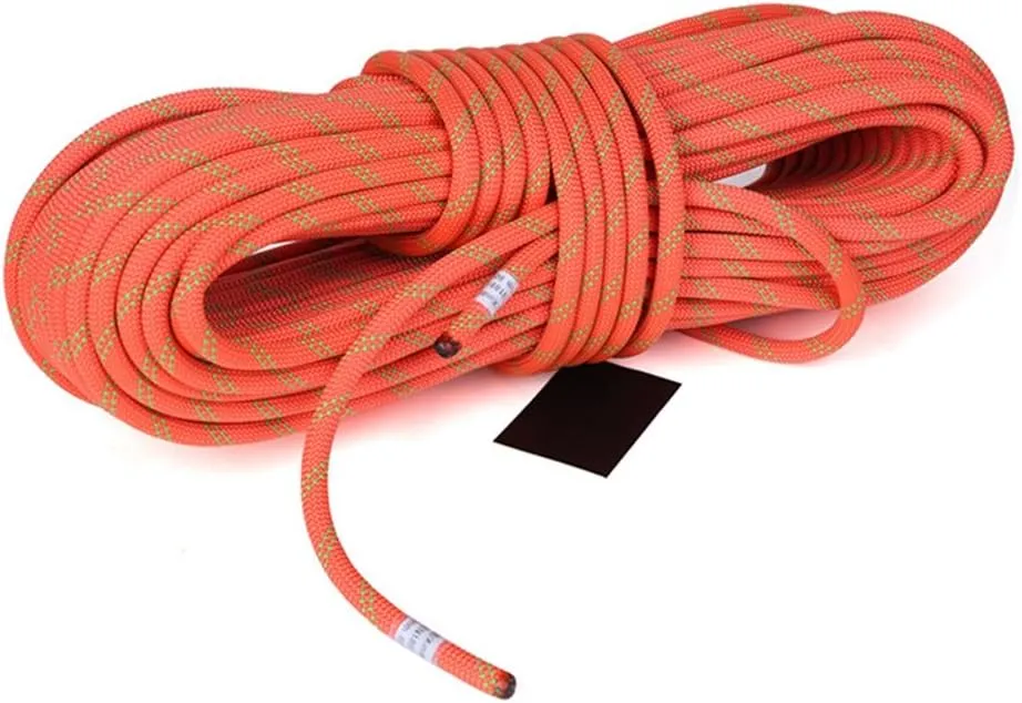 MaxS Climbing Auxiliary Rope Static Rope Safety Rescue Rope Diameter 10mm (Orange,Length:50Meter)