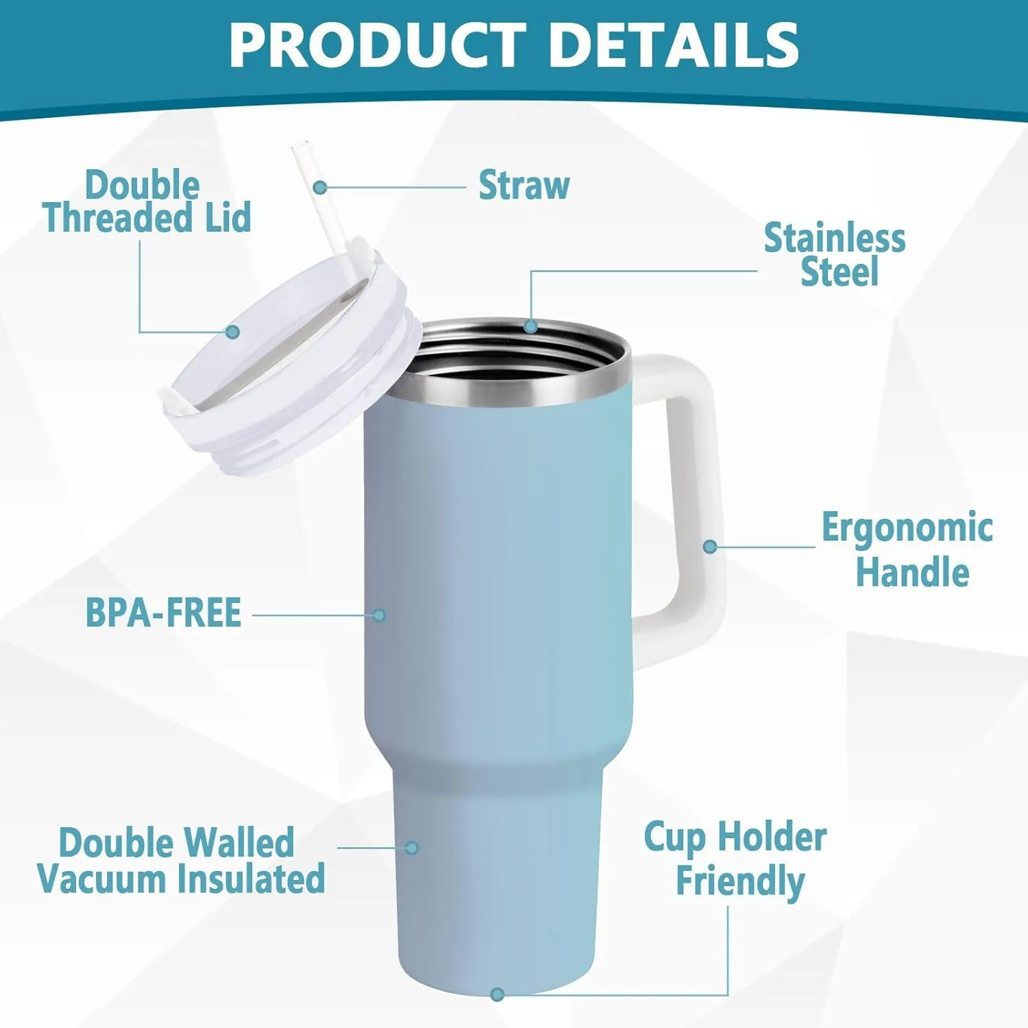 MCHIVER Heaven Peach Gradient 30 oz Tumbler with Handle and Straw Stainless Steel Vacuum Water Bottle Leak-proof Travel Coffee Mug Insulated Cup for Iced Tea Coffee