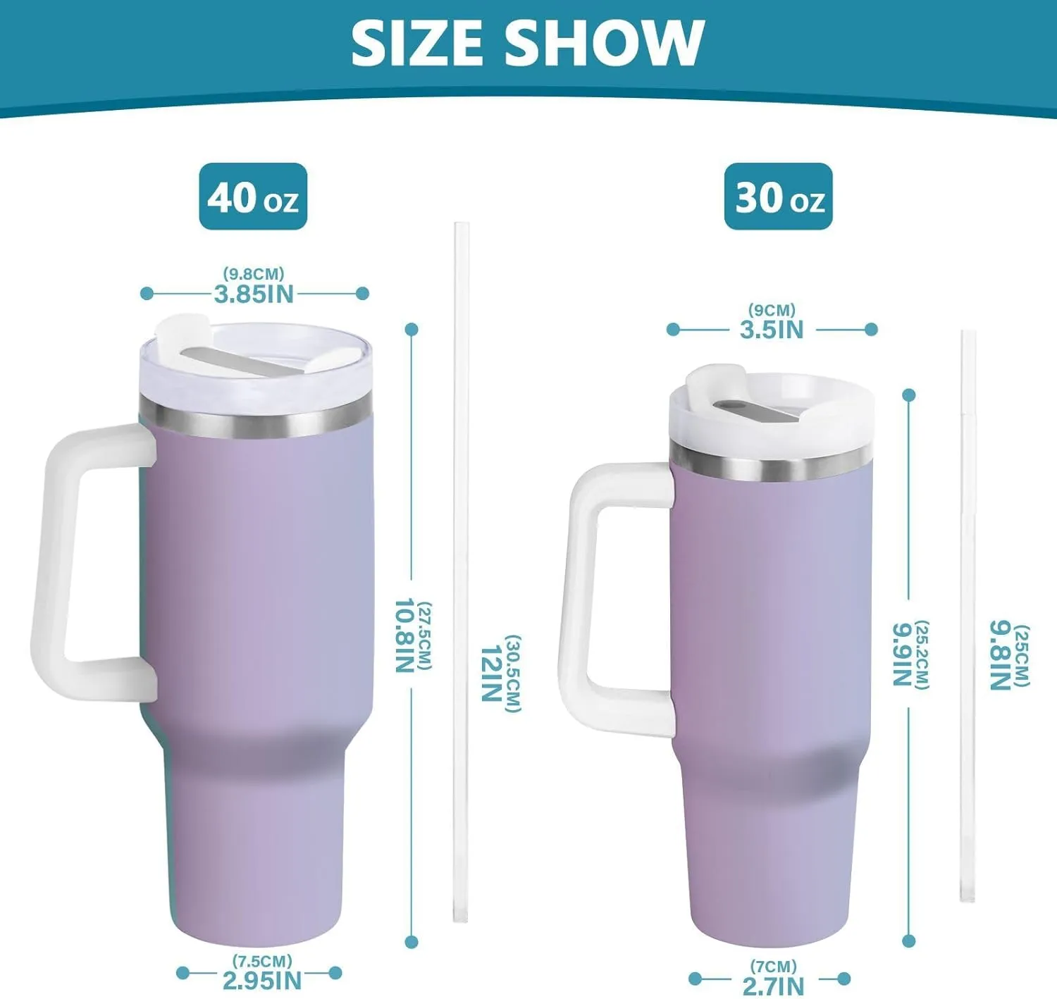 MCHIVER Heaven Peach Gradient 30 oz Tumbler with Handle and Straw Stainless Steel Vacuum Water Bottle Leak-proof Travel Coffee Mug Insulated Cup for Iced Tea Coffee