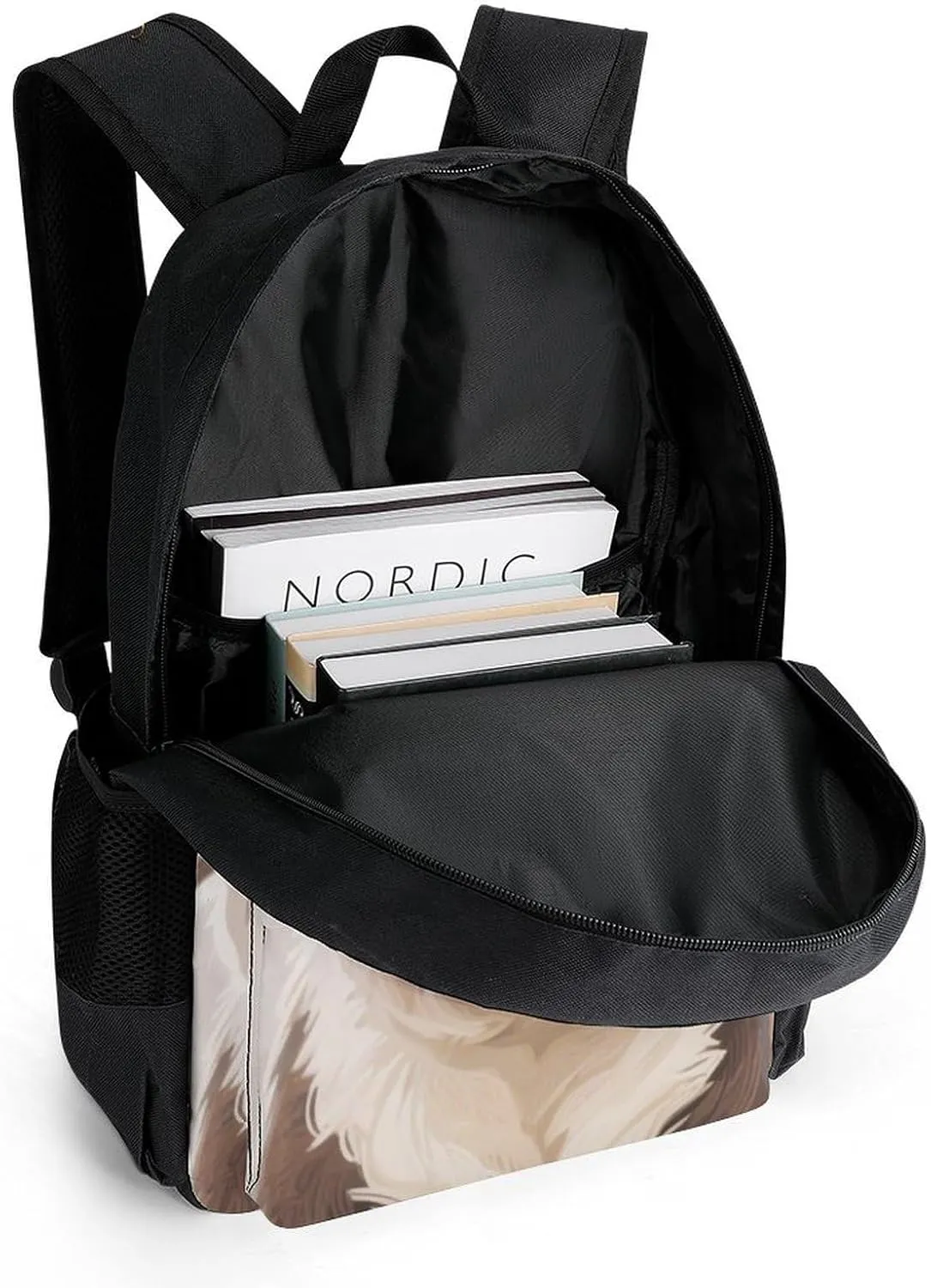Men Women Polyester Cute Cartoon Koala Art Daypack Bookbag Big Capacity Shoulder Bag With Padded Straps for Climbing Travel Walking Cycling