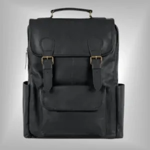 Men’s Black Premium Leather Backpack Avanzar Leather