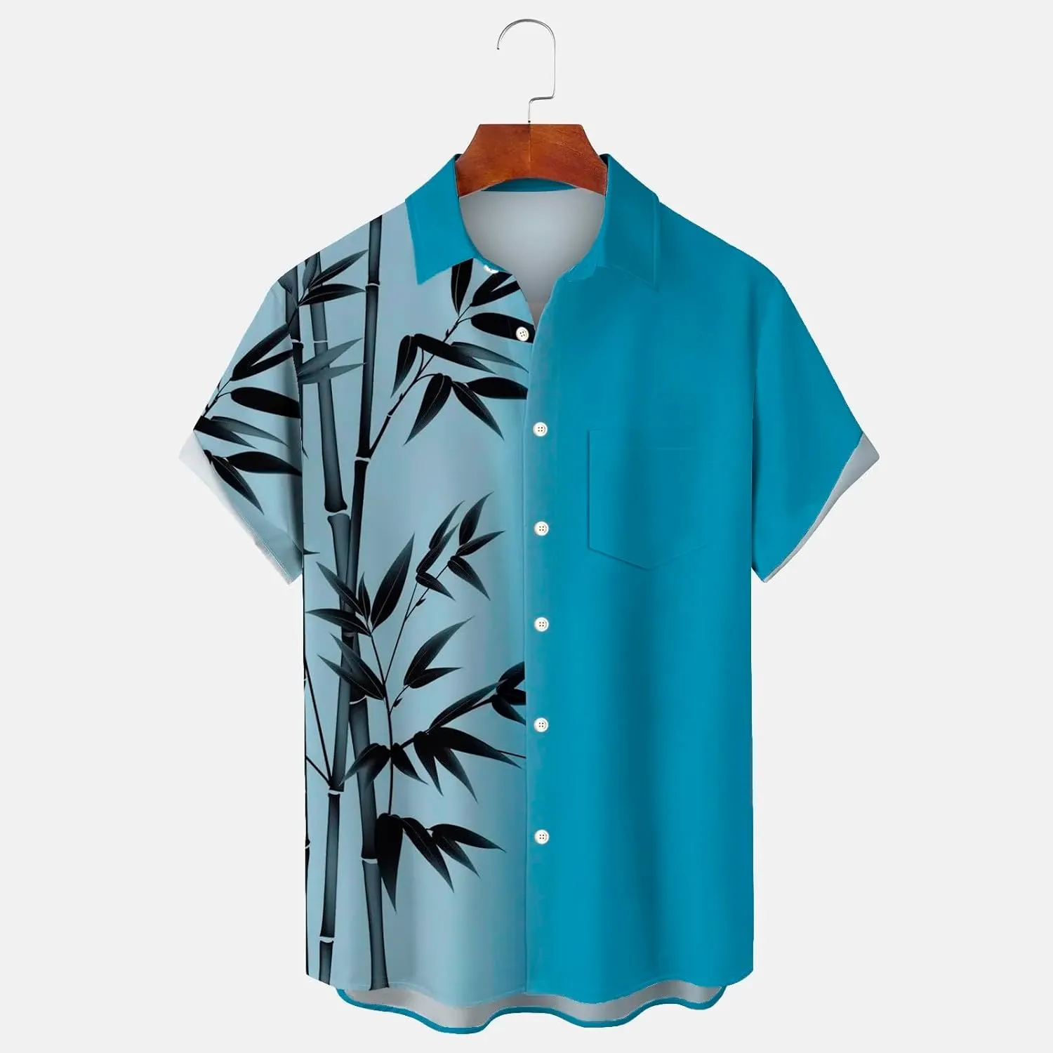 Men's Classic Everyday Soft Beach Flower Shirt and Long Suits Mens Cotton Crew Neck T-Shirt Henley