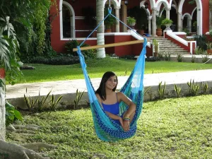Mexican Chair Hammock - Blue and Green
