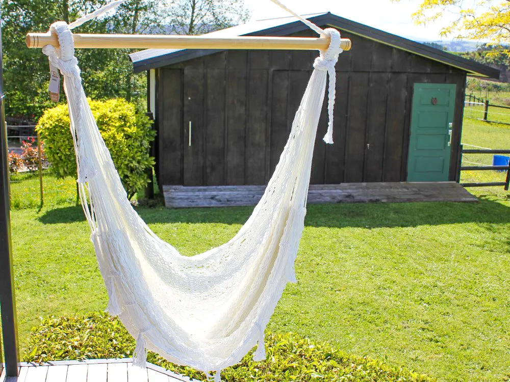 Mexican Chair Hammock - Polyester - White