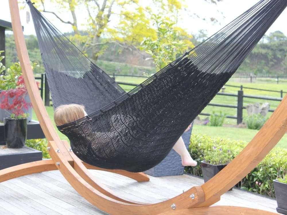Mexican Weather Resistant Polyester Hammock - Black