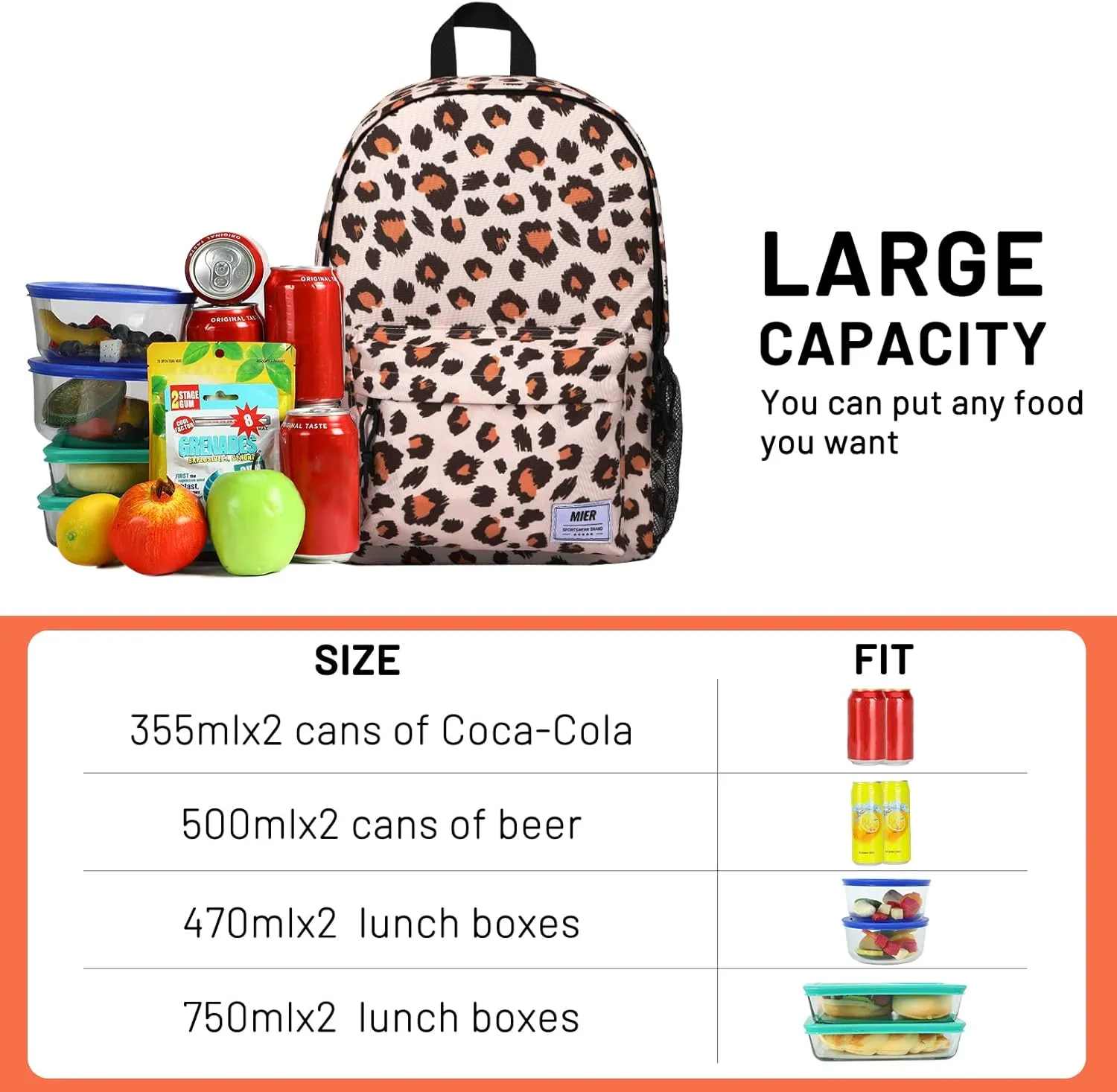 MIER Insulated Backpack Cooler Small Leakproof Lightweight Cute for Women Men to Work, Picnics, Camping, Park Day Trips, 15 L