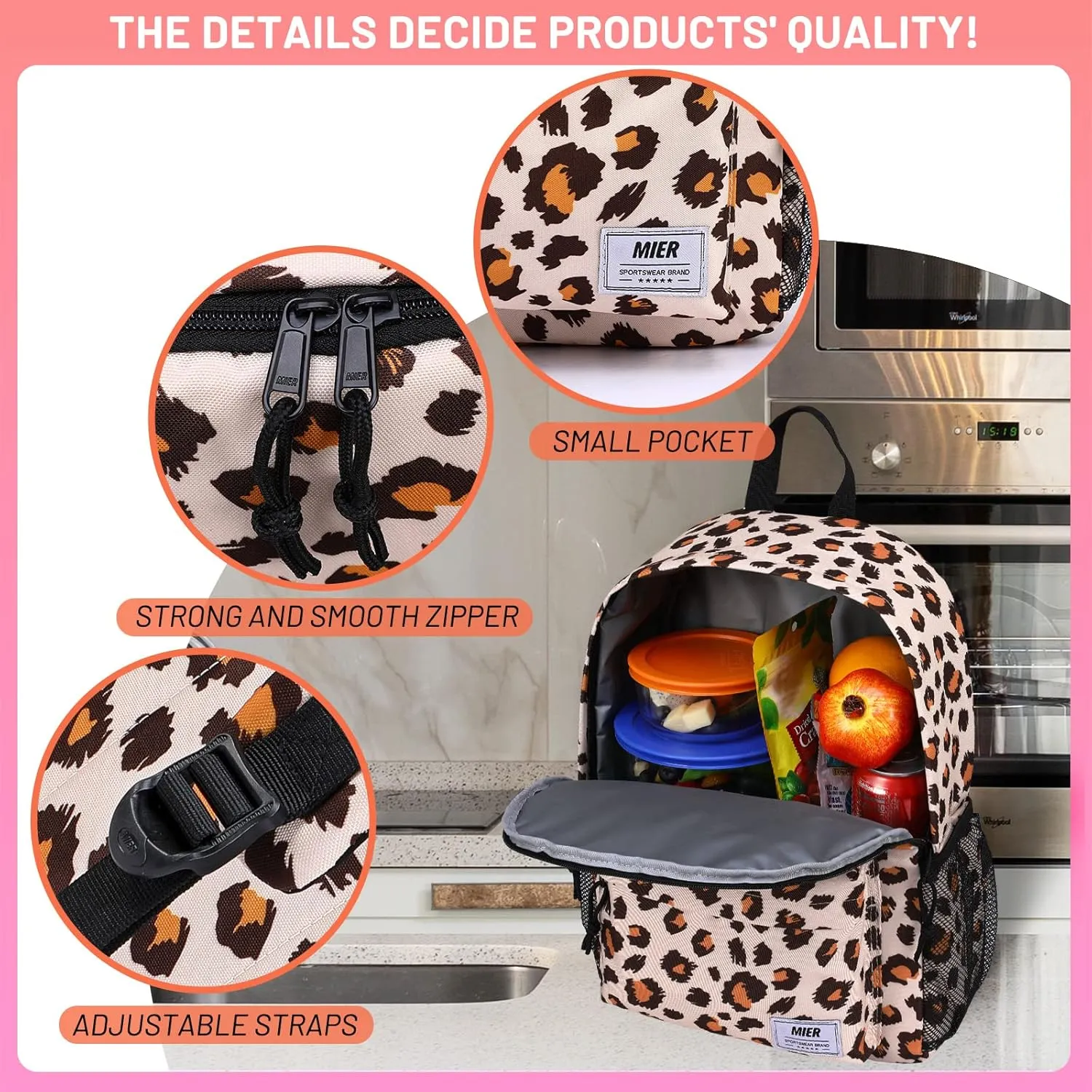 MIER Insulated Backpack Cooler Small Leakproof Lightweight Cute for Women Men to Work, Picnics, Camping, Park Day Trips, 15 L
