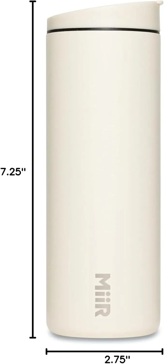 MiiR Flip Traveler 16oz - Double-Wall Vacuum Insulated with Leakproof Flip Lid, BPA-Free Stainless Steel Construction, Insulated Tumbler for Hot or Cold Drinks