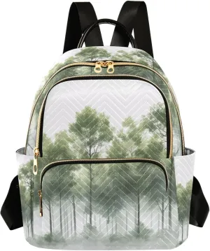 Mini Backpack for Women Pine Trees Mini Backpack Purse Lightweight Small Daypack, 8.5L