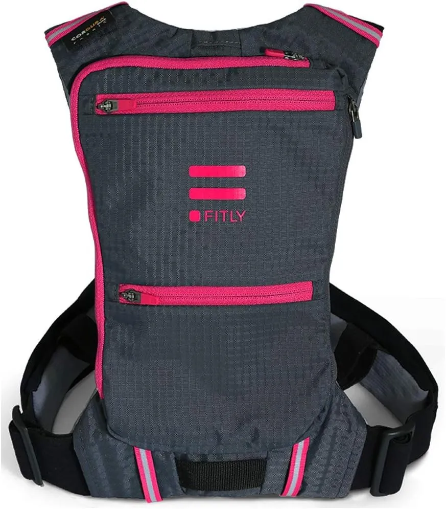 Minimalist Running Pack - Running Backpack Phone Holder, Storage, Thoracic Belt - Carry Personal Items - Running Gear for Men & Women - Lightweight Running Water Backpack (Power Pink, XS-S)