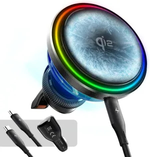 MINIX for 15W Qi2 MagSafe Wireless Ice Cooling Car Charger 2025 Ice Cooling Material Technology & Active Cooling Fan Magnetic Wireless Car Charger Compatible with iPhone 12/13/14/15/16 Fast Charging