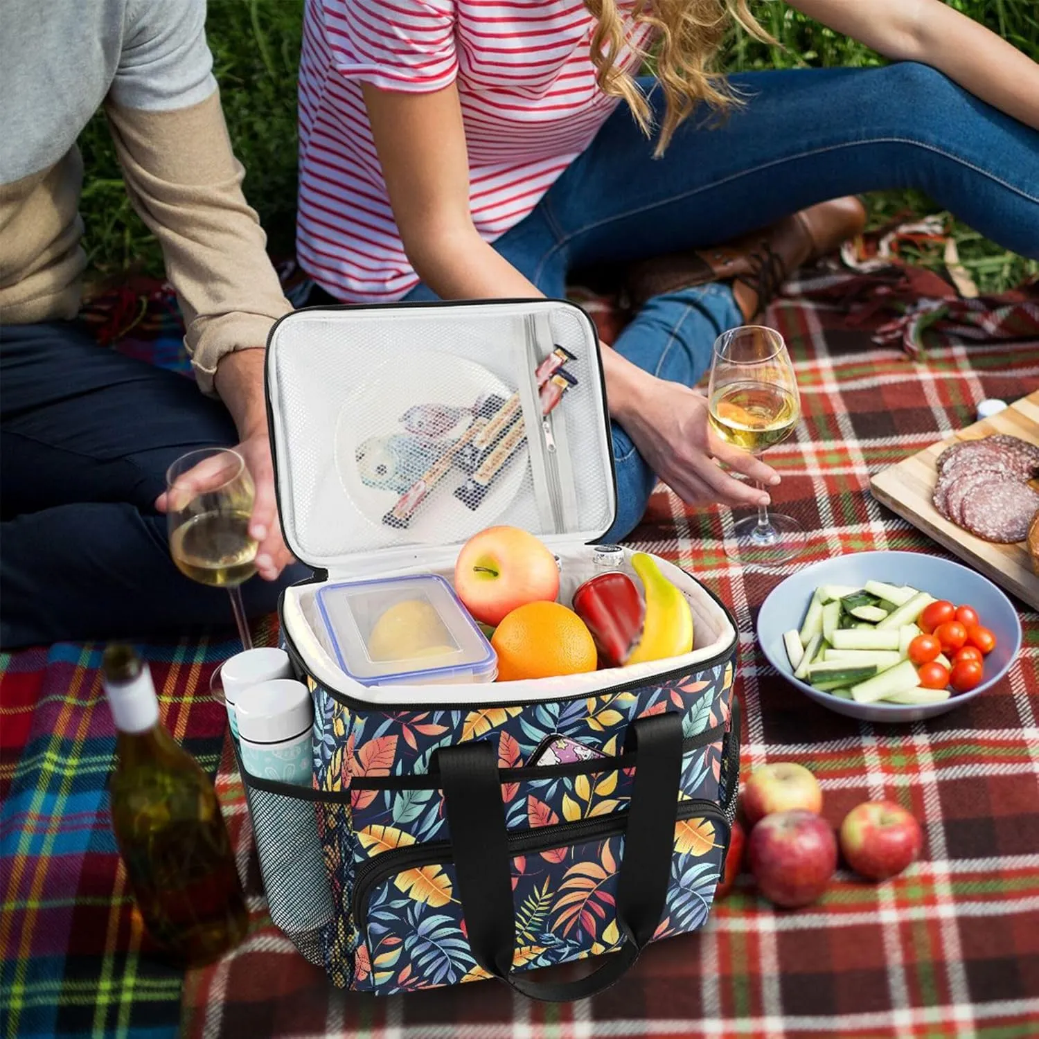 MNSRUU Cooler Bag Green Cactus Soft Cooler Bag Insulated Lunch Totes Picnic Bag Beach Cooler Lunch Box Container with Adjustable Shoulder Strap