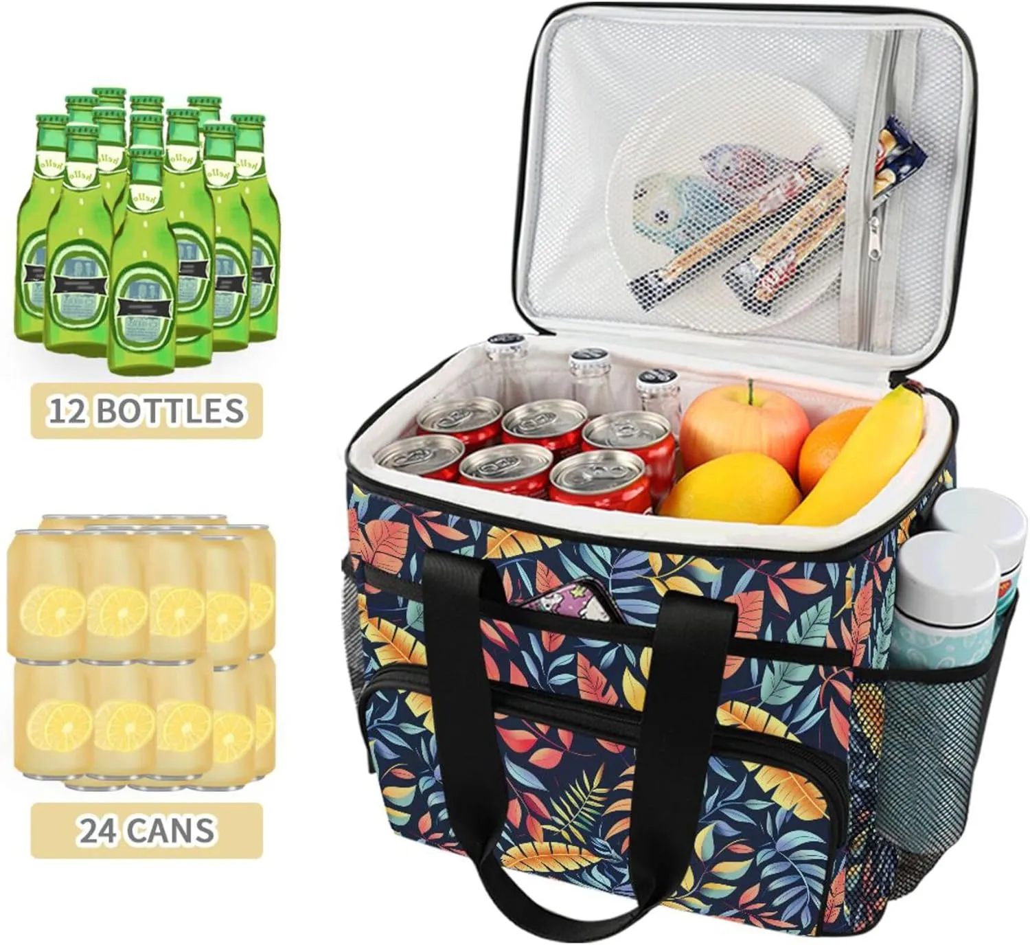 MNSRUU Cooler Bag Green Cactus Soft Cooler Bag Insulated Lunch Totes Picnic Bag Beach Cooler Lunch Box Container with Adjustable Shoulder Strap