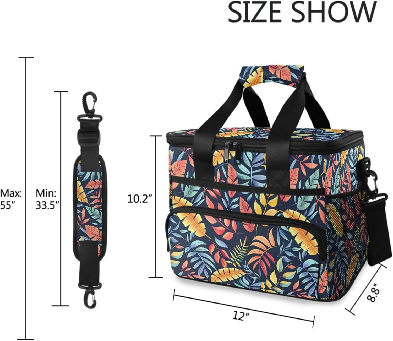 MNSRUU Cooler Bag Green Cactus Soft Cooler Bag Insulated Lunch Totes Picnic Bag Beach Cooler Lunch Box Container with Adjustable Shoulder Strap