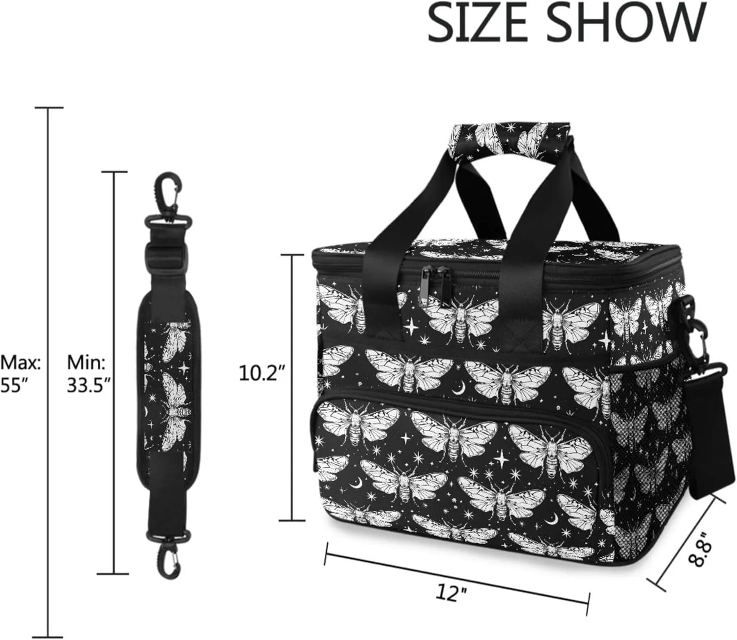 MNSRUU Cooler Bag Skull and Crossbones Soft Cooler Bag Insulated Lunch Totes Picnic Bag Beach Cooler Lunch Box Container with Adjustable Shoulder Strap