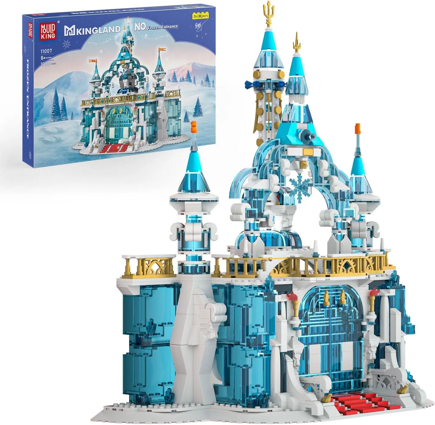Mould King Frozen Castle Building Toys, Frozen Castle Toy Building Blocks for Home Decor, Amusement Park Collectible Building House Models, Micro Blocks Building Sets for Adults and Kids 8 (1098 Pcs)