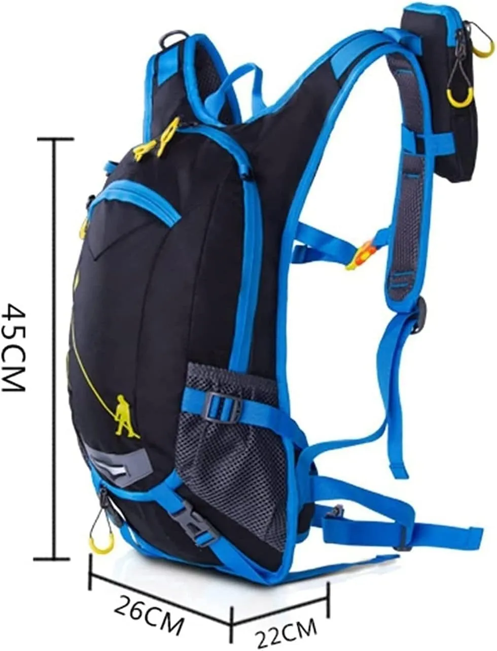 Mountaineering backpack,18L Water Resistance Nylon Internal Frame Backpack with Rain Cover(Yellow)