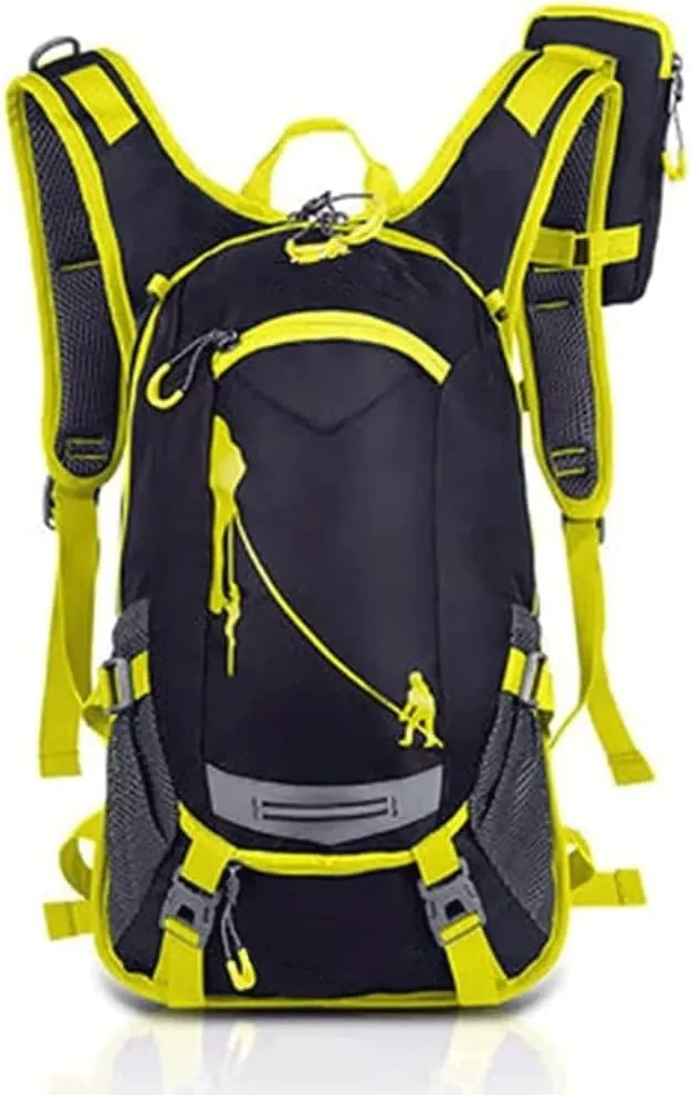 Mountaineering backpack,18L Water Resistance Nylon Internal Frame Backpack with Rain Cover(Yellow)