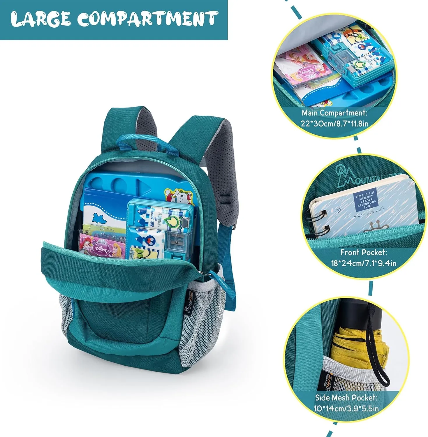 MOUNTAINTOP Kids Toddler Backpack for Boys Girls Preschool Kindergarten Bag