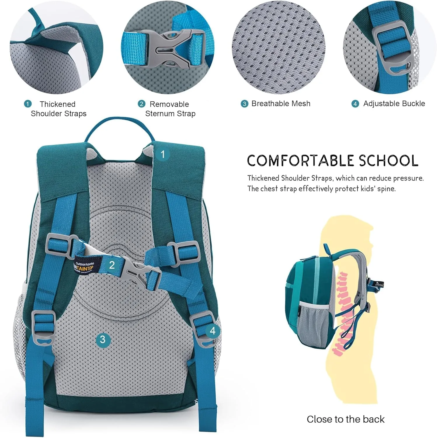 MOUNTAINTOP Kids Toddler Backpack for Boys Girls Preschool Kindergarten Bag