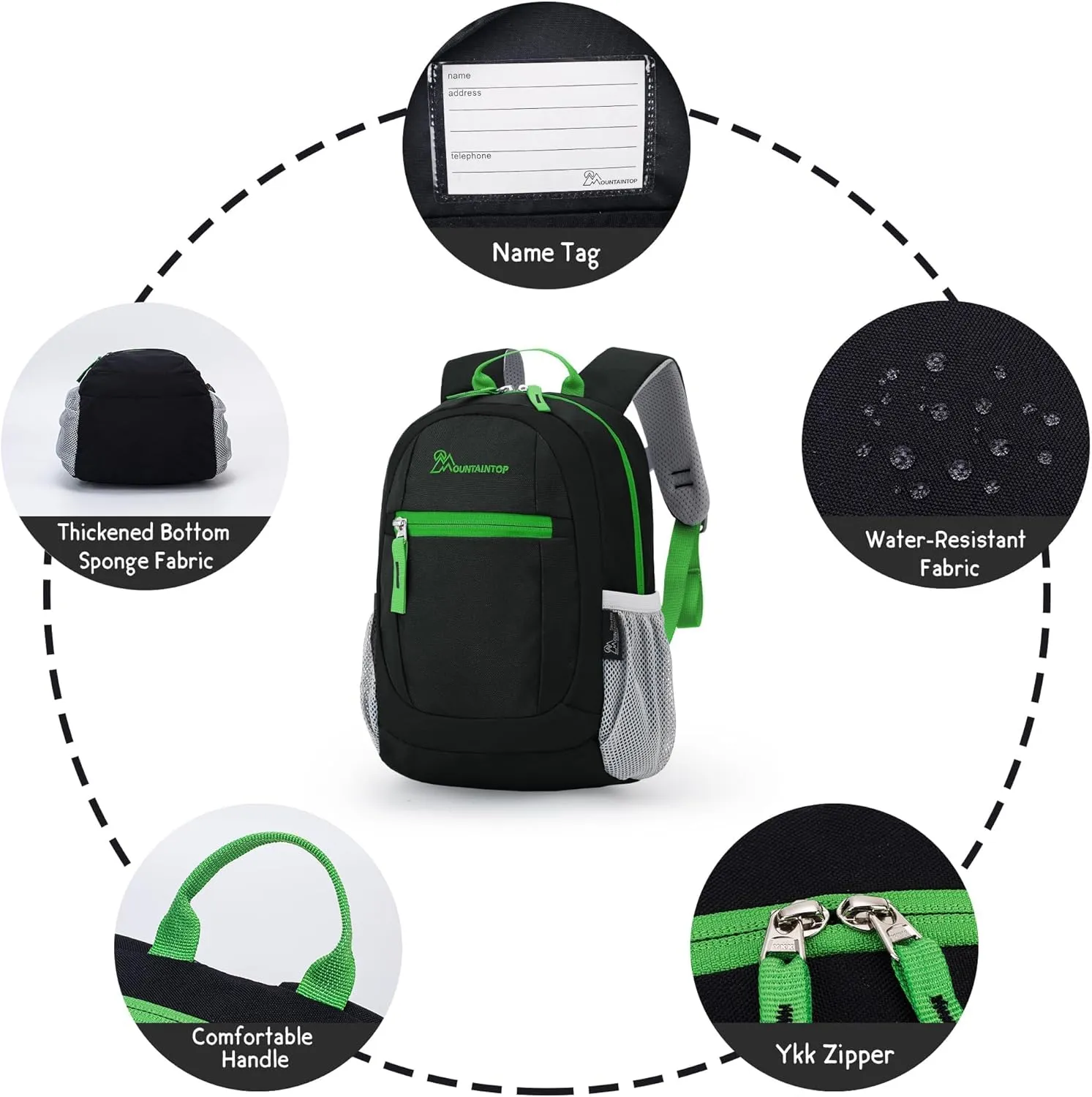 MOUNTAINTOP Kids Toddler Backpack for Boys Girls Preschool Kindergarten Bag