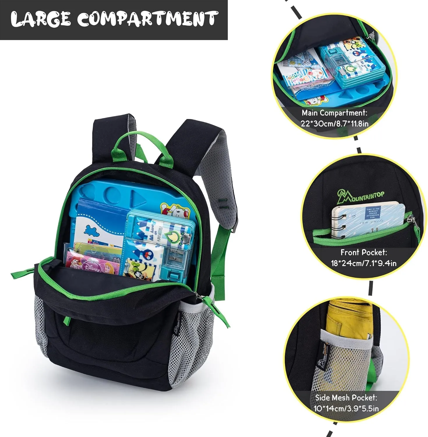 MOUNTAINTOP Kids Toddler Backpack for Boys Girls Preschool Kindergarten Bag
