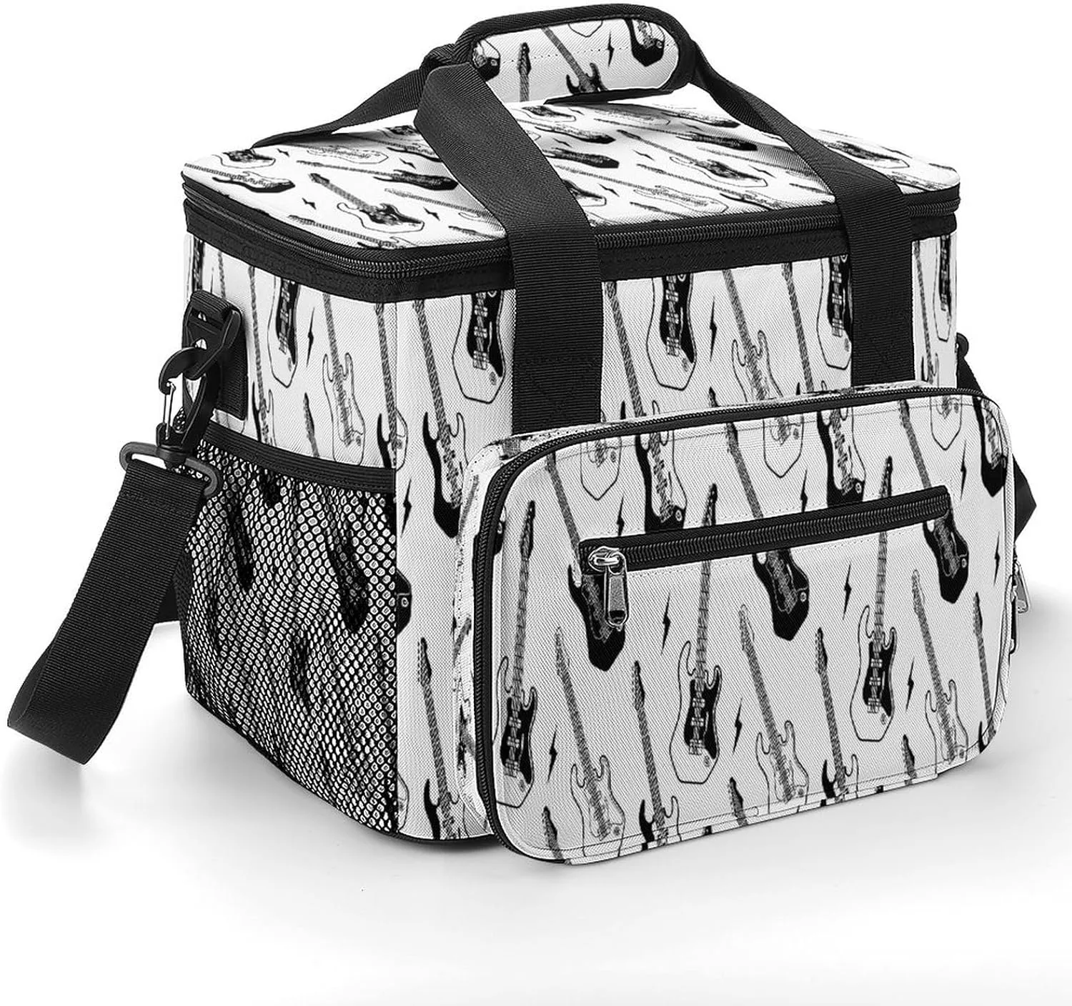Music Electric Guitar 22.5L Insulated Camping Coolers Bag Large Leakproof Ice Chest for Beach Travel Picnic