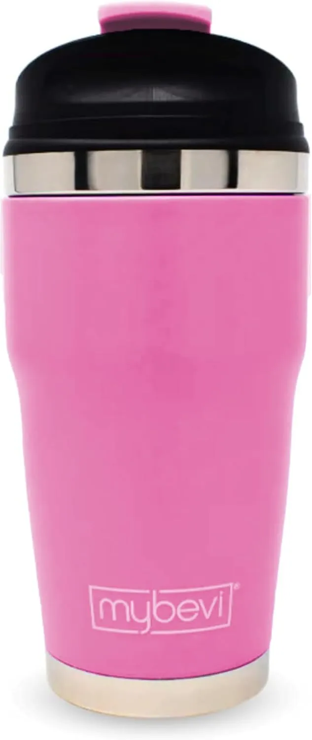 MyBevi Retro Wave Stainless Steel Premium Grade Insulated Travel Tumbler (12 oz Pink, 12 oz)