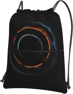Mysterious Cosmic Black Holes picture Outdoor leisure zipper drawstring backpack : Waterproof, strong, lightweight 18 x 15.3 in