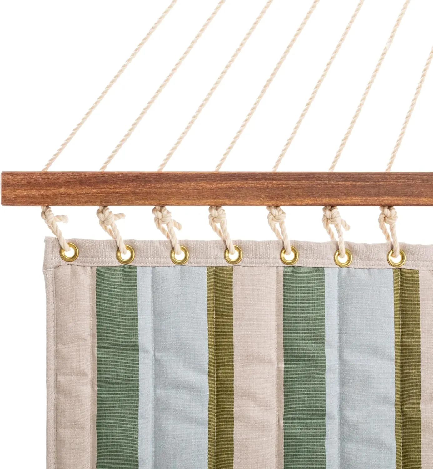 Nags Head Hammocks Gateway Aloe Quilted Quilted Hammock, Constructed of Durable Fabrics, Cumaru Spreader Bar, Rolled Rim Grommets, Galvanized Hardware, Handcrafted in The Carolinas
