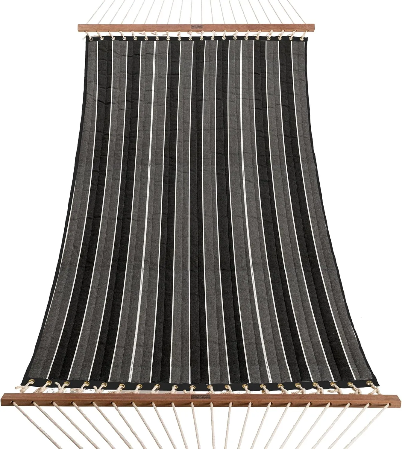 Nags Head Hammocks Peyton Granite Sunbrella Quilted Hammock, Constructed of Durable Fabrics, Cumaru Spreader Bar, Rolled Rim Grommets, Galvanized Hardware, Handcrafted in The Carolinas