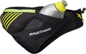 Nathan Peak Running Hydration Waist Pack Belt w/ Speed Draw Flask Water Bottle, 18oz/535 ml Push/Pull Race Cap, Expandable Zippered Stretch Pocket