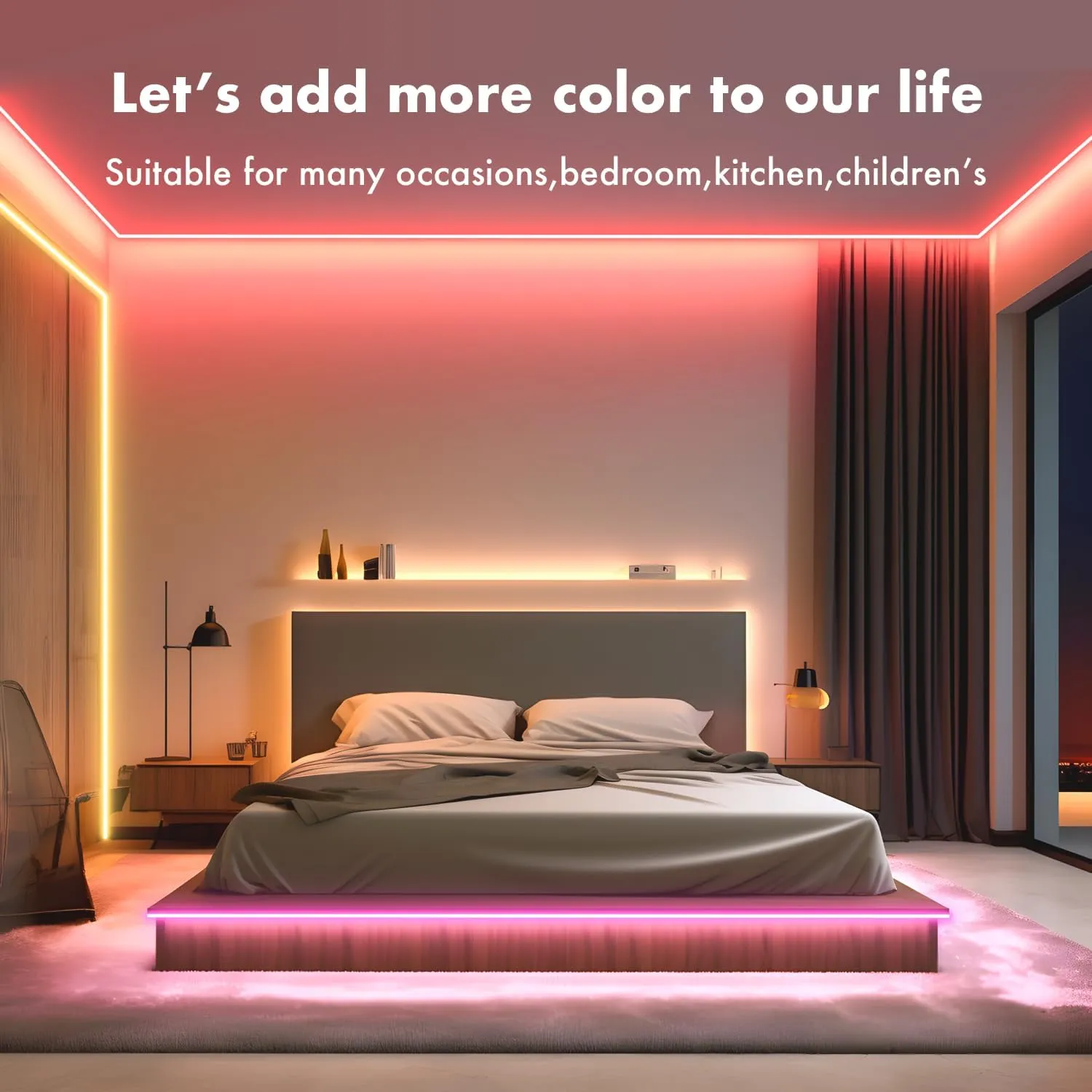 Neon Rope Lights, 65.6FT RGB LED Strip Lights, App Control, IR Remote, Outdoor IP67 Waterproof, Music Syncing, Flexible DIY Design for Bedroom, Gaming, Party, Christmas Decor