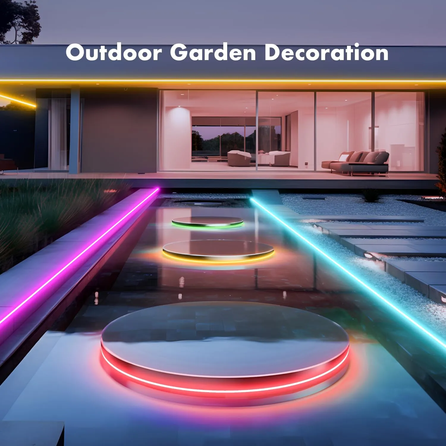 Neon Rope Lights, 65.6FT RGB LED Strip Lights, App Control, IR Remote, Outdoor IP67 Waterproof, Music Syncing, Flexible DIY Design for Bedroom, Gaming, Party, Christmas Decor
