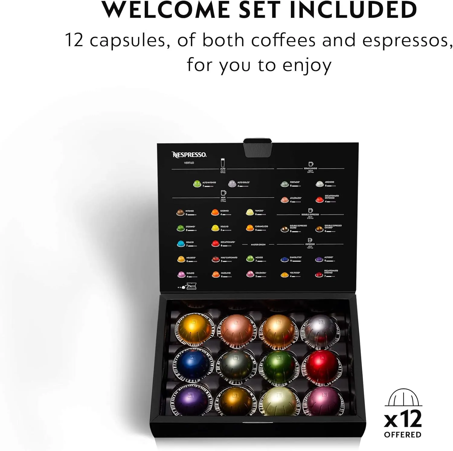 Nespresso VertuoPlus Coffee and Espresso Machine by De'Longhi with Milk Frother, Ink Black