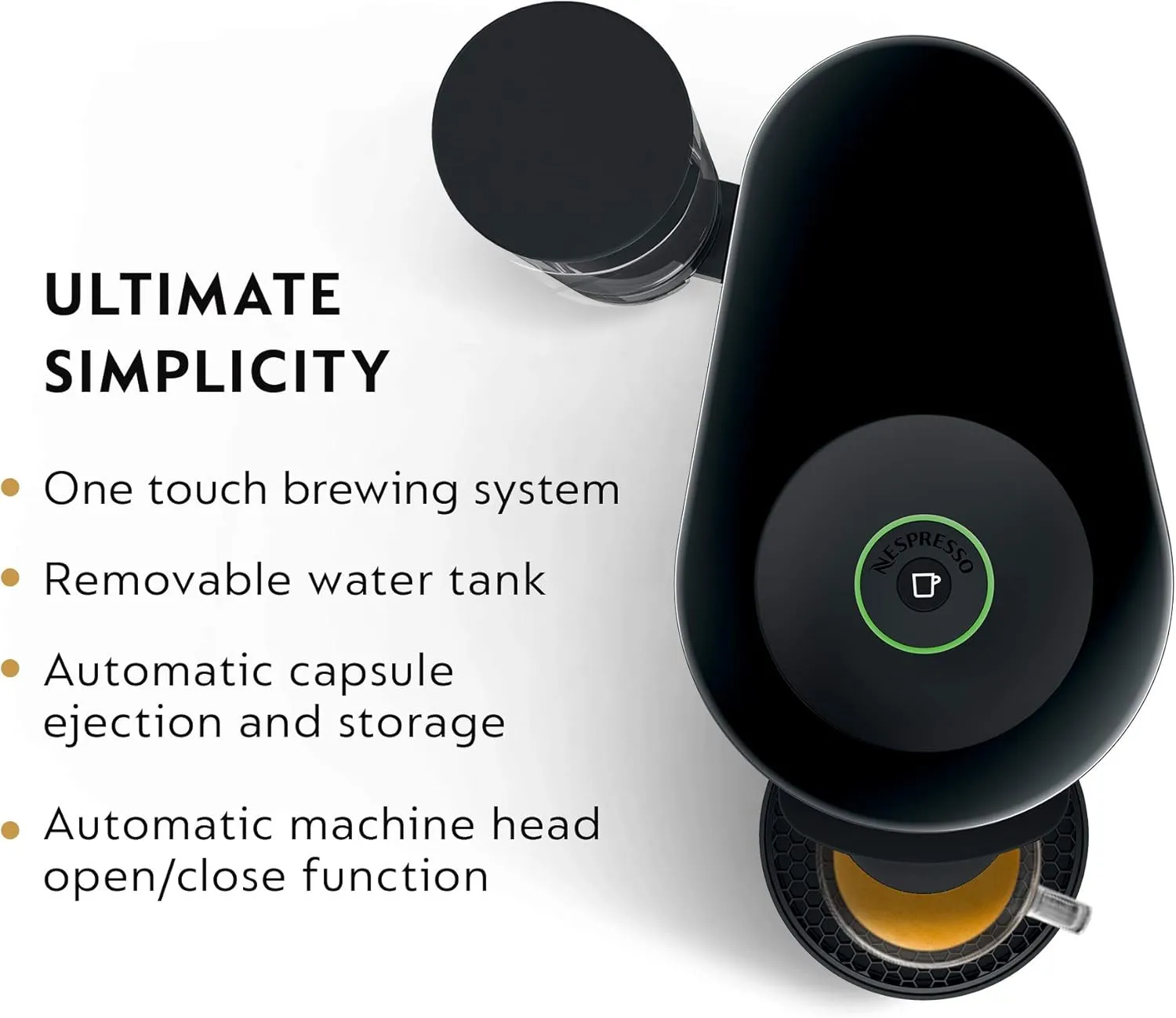 Nespresso VertuoPlus Coffee and Espresso Machine by De'Longhi with Milk Frother, Ink Black