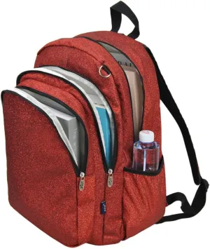 NGIL Glitter Performance Large Canvas Sports Backpack, Dance Backpack, Gymnastics, Cheerleader Essential Backpacks (Glitter-Red)