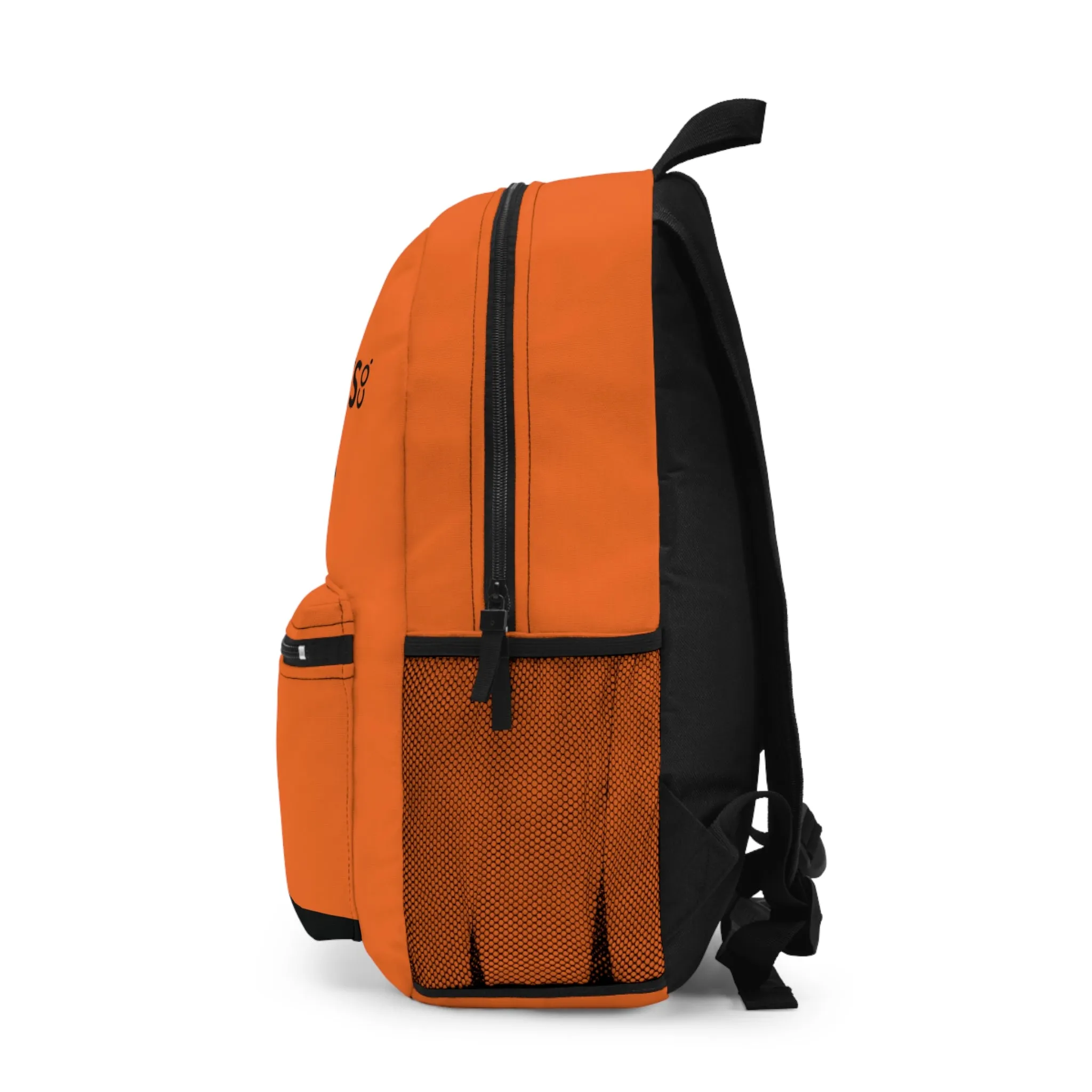 Nifty Ducks Travel Logo Backpack - Travel Bag with Black Duck Design - Orange
