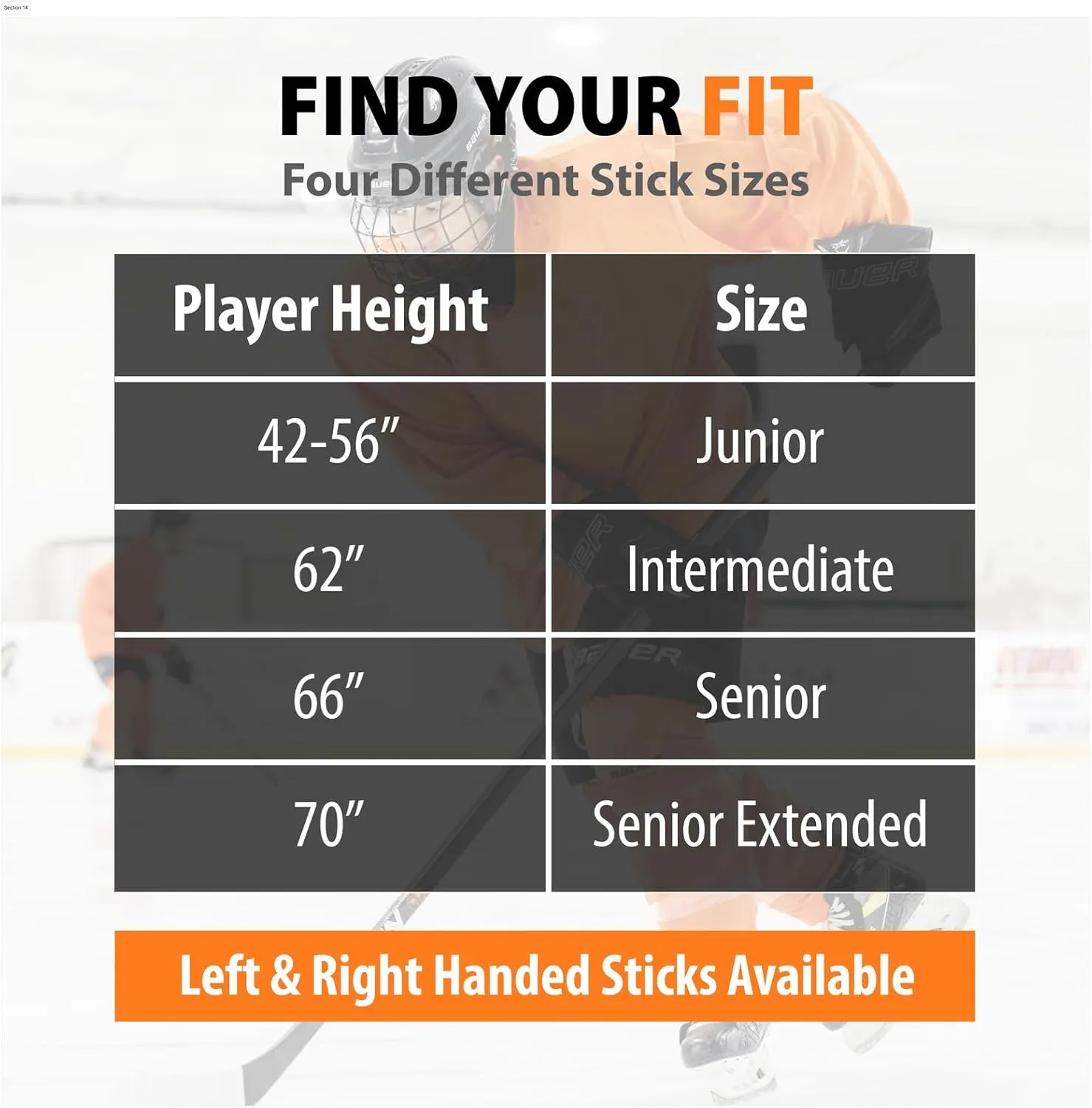 No Name Ice Hockey Stick 100% 18k Carbon Fiber Lightweight Textured Grip
