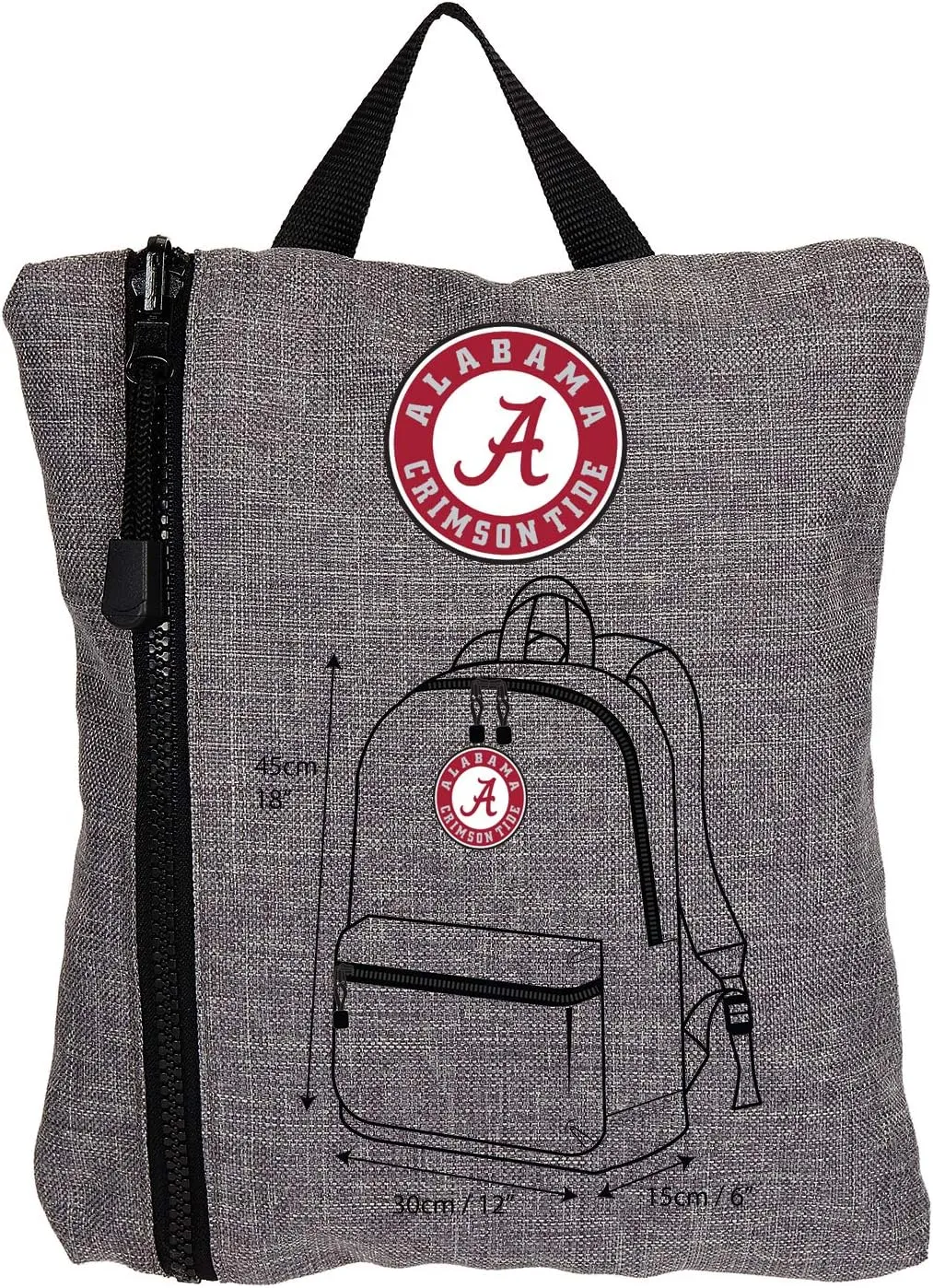 Northwest Officially Licensed NCAA Tandem Packable Backpack, Gray, One Size