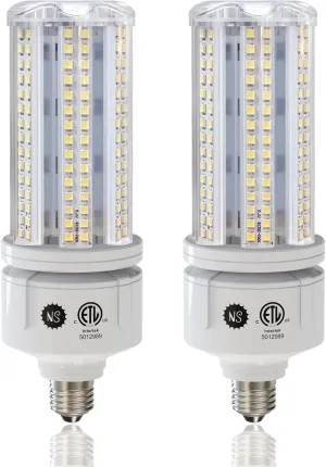 NS 2 Pack 7530 Lumen A19 60W LED Corn Light Bulbs E26 Medium Base 6500K Cool White for Home Garden Lighting Garage Backyard Office Household