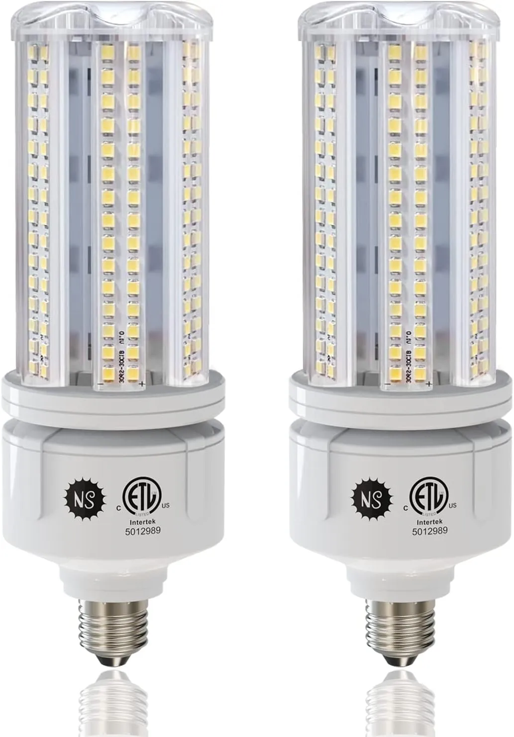NS 2 Pack 7530 Lumen A19 60W LED Corn Light Bulbs E26 Medium Base 6500K Cool White for Home Garden Lighting Garage Backyard Office Household