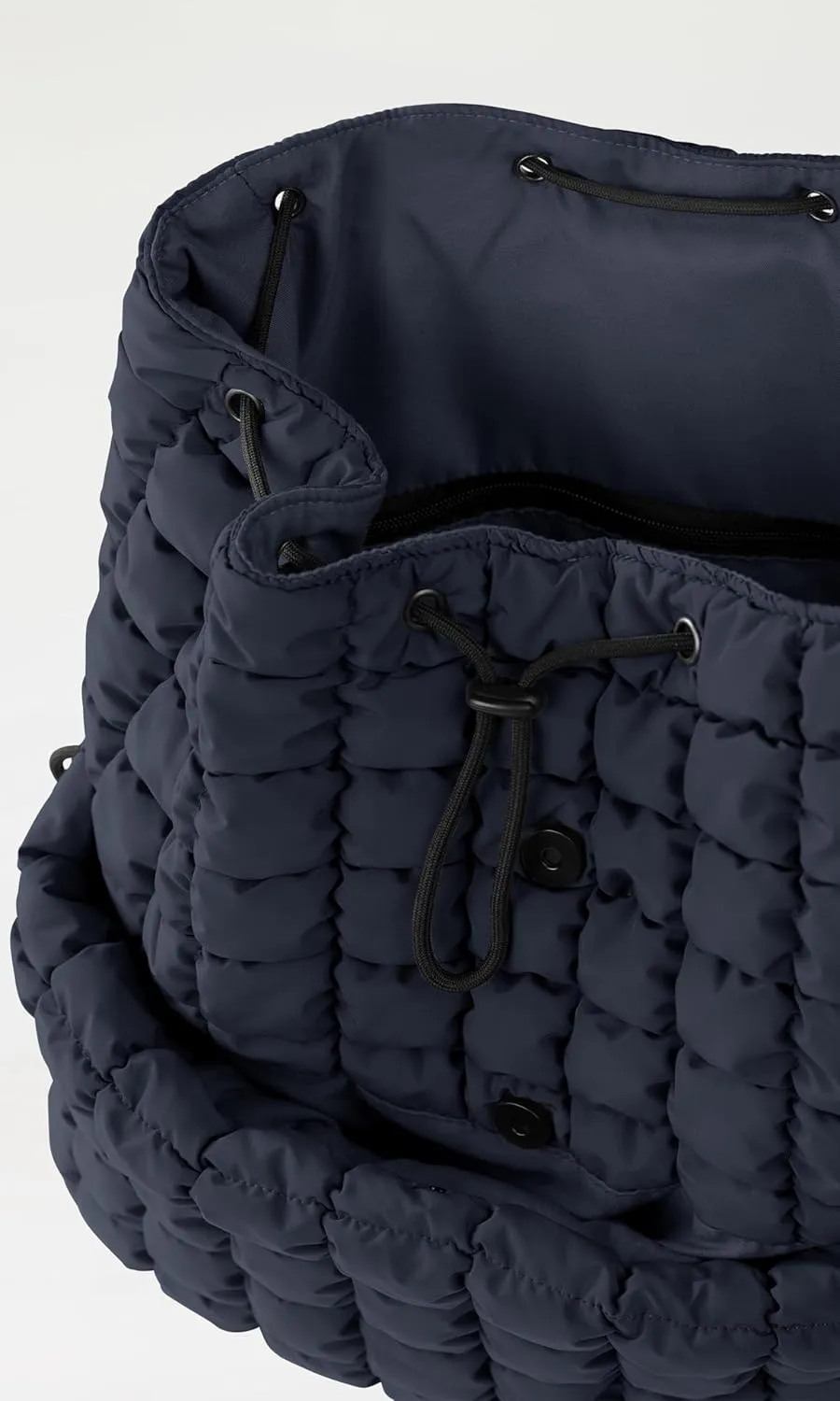 ODODOS Quilted Backpack for Women Lightweight Puffer Hiker Pack Drawstring Padding Travel Gym Bag, Dark Blue