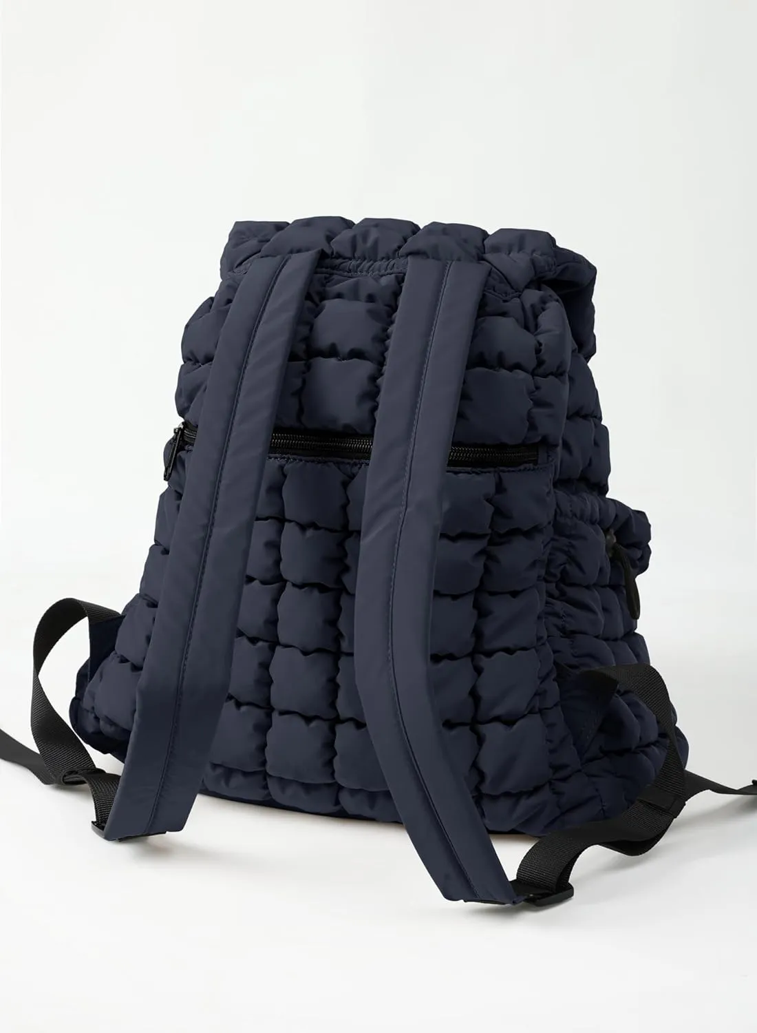 ODODOS Quilted Backpack for Women Lightweight Puffer Hiker Pack Drawstring Padding Travel Gym Bag, Dark Blue