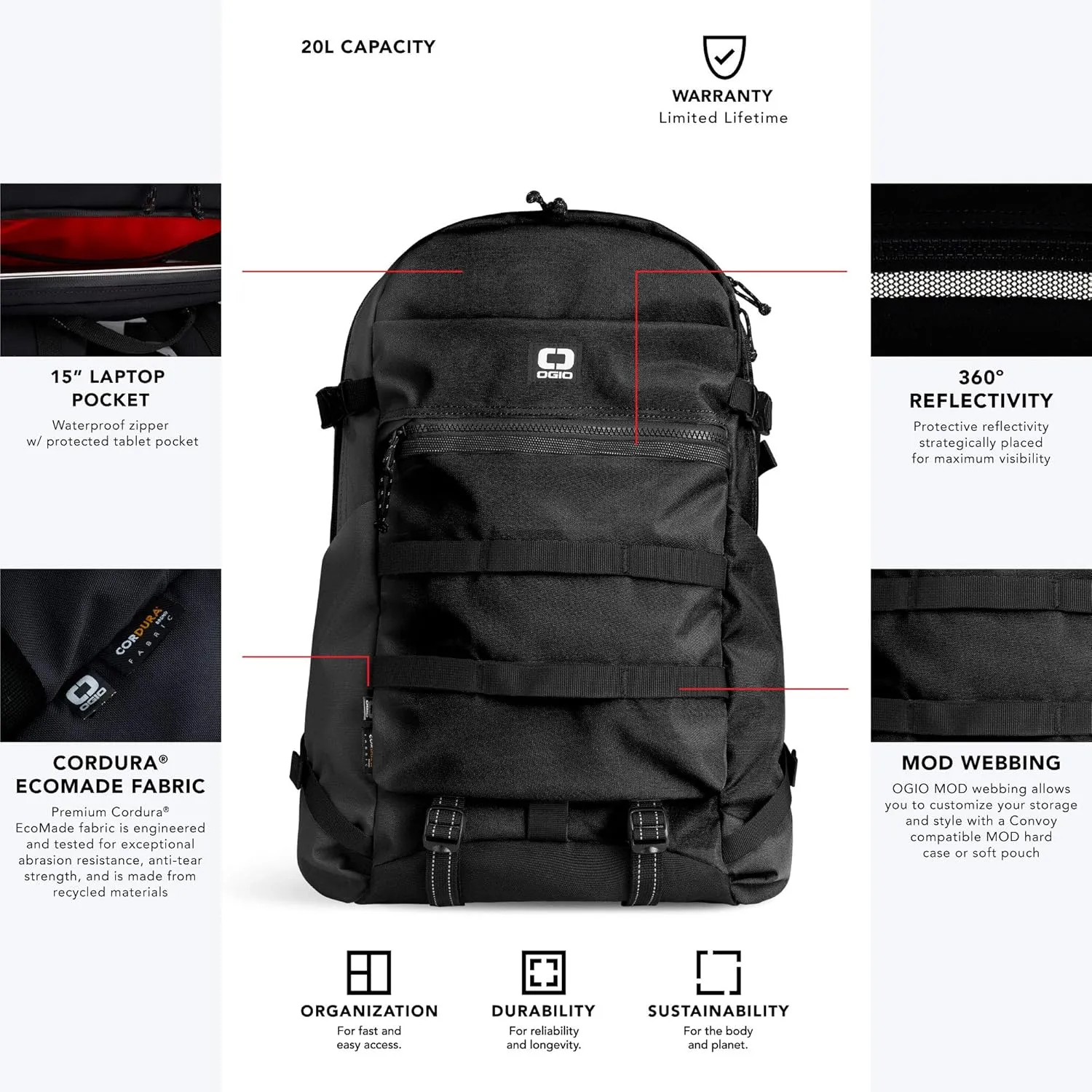 OGIO Men's Backpack, Haze, One Size