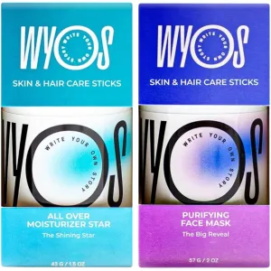 Oil Moisturizer Stick & Clay Face Mask Stick Stocking Stuffer Bundle | Travel Size, Leak Free, Vegan, Cruelty Free, Portable, Sulfate Free, Paraben Free