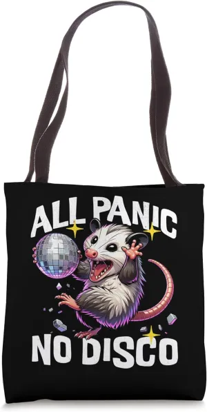 Opossum All Panic No Disco Funny Possum Scream Tote Bag