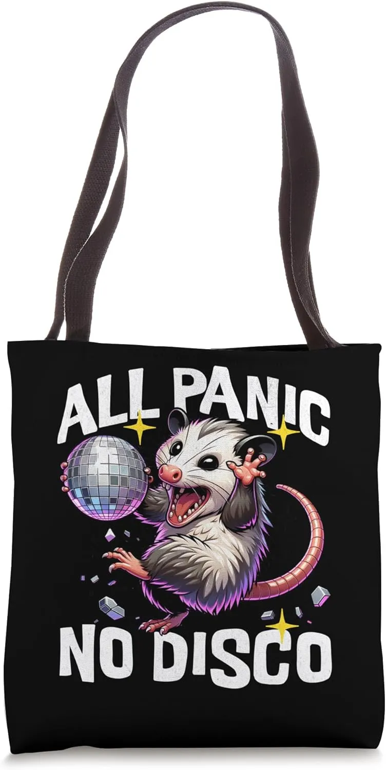 Opossum All Panic No Disco Funny Possum Scream Tote Bag