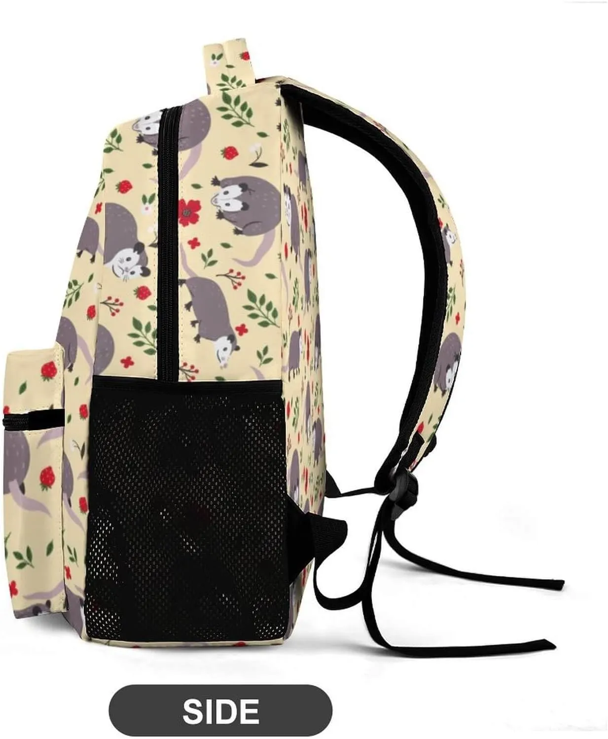 Opossum School Backpack for Kids Girls Boys, 16 Inch Cute Opossums Themed Bookbag, Personalized School Backpack for Students Children, Lightweight, Large Capacity